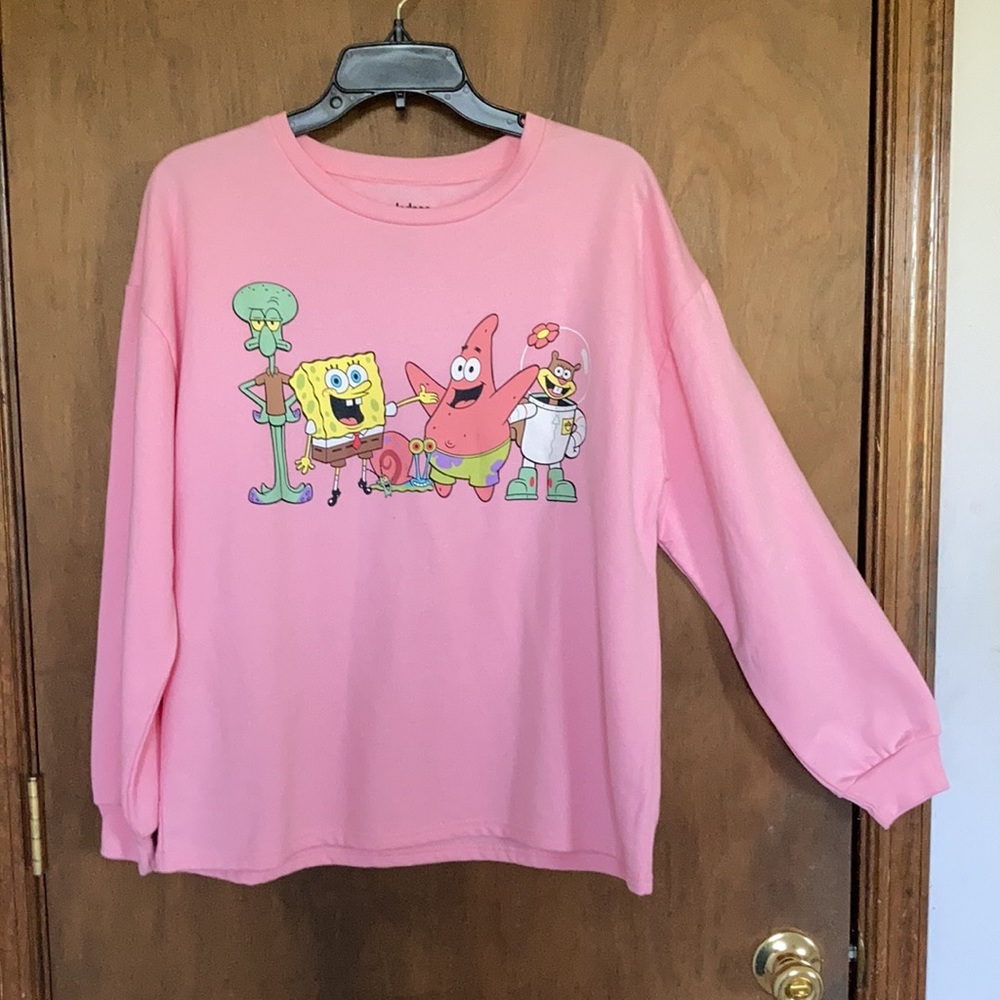 Nickelodeon Spongebob and friends pull over sweatshirt pink XL jrs - Picture 5 of 16